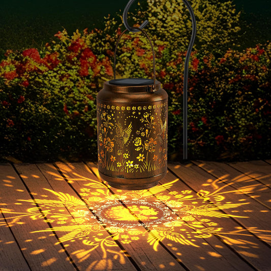Solar Outdoor Waterproof Hummingbird Garden Decorative Lights, Outdoor Hanging Solar Lanterns, Gifts for Ladies Mom Grandma, for Patio, Deck