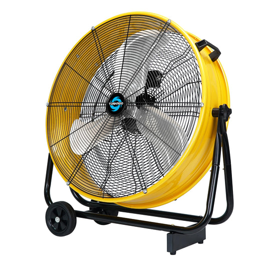 Tornado 24" Metal Drum Fan - High Velocity, 7700 CFM, 3-Speed, Heavy Duty for Industrial & Commercial Use, 1/3 HP Motor, 8 FT Cord, ETL Listed