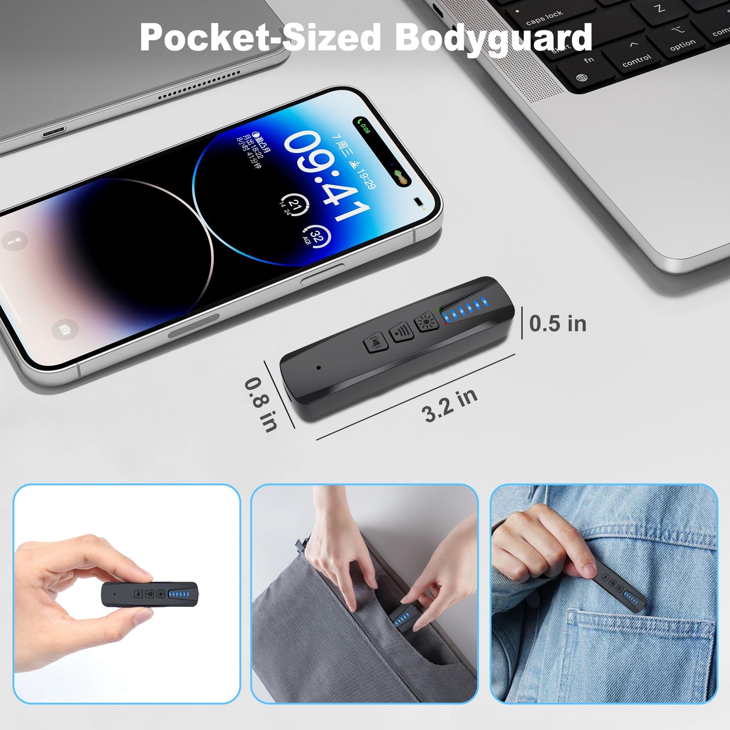 ZHENHAN Hidden Camera & Bug Detector - Portable Anti-Spy Device for GPS Trackers, Wireless Bugs | Travel, Home, Office Security (Black)