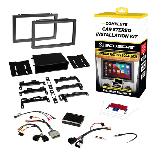 Scosche GM0516DDCS Double DIN Radio Install Dash Kit Compatible with Select 2004-21 Buick, Chevrolet, GMC, Hummer, Pontiac, Saturn and Suzuki Vehicles