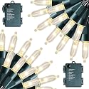 FUNPENY Battery Operated Christmas Mini String Lights, 2 Pack Total 100LED 32FT 8 Modes Waterproof Fairy Lights, Christmas Decorations for Indoor