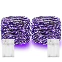 Dazzle Bright Halloween Fairy String Lights, Total 40FT 120LED Copper Wire Battery Operated Waterproof Lights, Halloween Decorations for Indoor Home