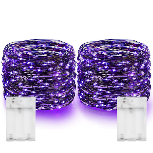 Dazzle Bright Halloween Fairy String Lights, Total 40FT 120LED Copper Wire Battery Operated Waterproof Lights, Halloween Decorations for Indoor Home