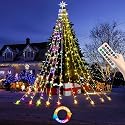 Qulist Christmas Decorations, Outdoor Christmas Lights, 320 LED Outdoor Christmas Tree String Lights with 12" Star Toppers [8 Modes& Waterproof]