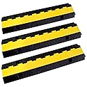 YONSHENG Rubber Cable Ramp Cord Cover Cable Protector Ramps Wire Hose Protective 22000Lbs Load Capacity Traffic 2 Channel Speed Bump for Asphalt
