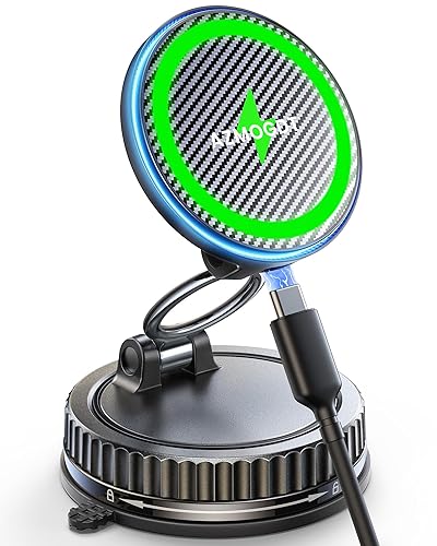 MagSafe Car Mount Charger 15W, Magnetic Wireless Car Charger [89+LBS Strong Suction, 2800gf Strong Magnetic] Car Phone Holder, Phone Holders for Your