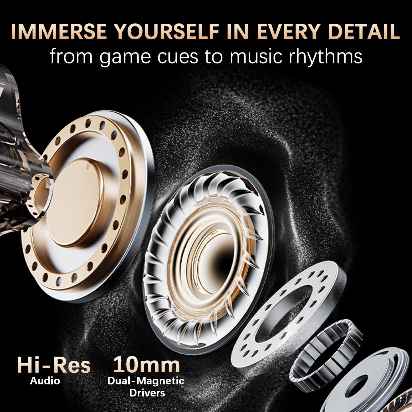 Bodykoo Gaming Earbuds with Microphone, 3.5mm & Type-C Dual Version, 10mm Driver for Immersive Sound, in-Line Control & HD Mic, Noise Isolating Fit…