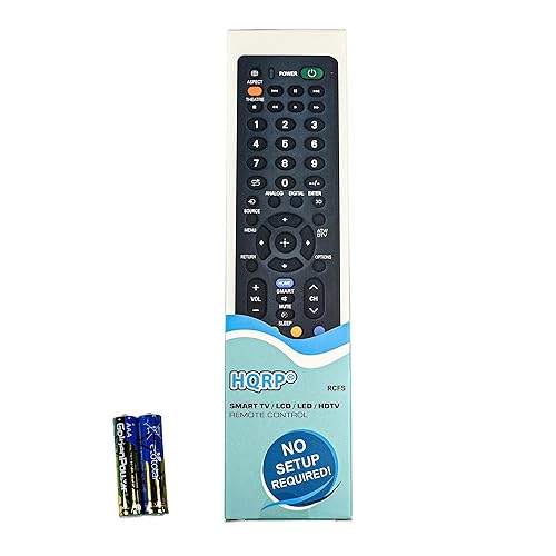HQRP Remote Control Compatible with Sony Bravia KDL-46EX400 KDL-46EX500 KDL-46EX501 KDL-46EX520 LCD LED HD TV Smart 1080p 3D Ultra 4K