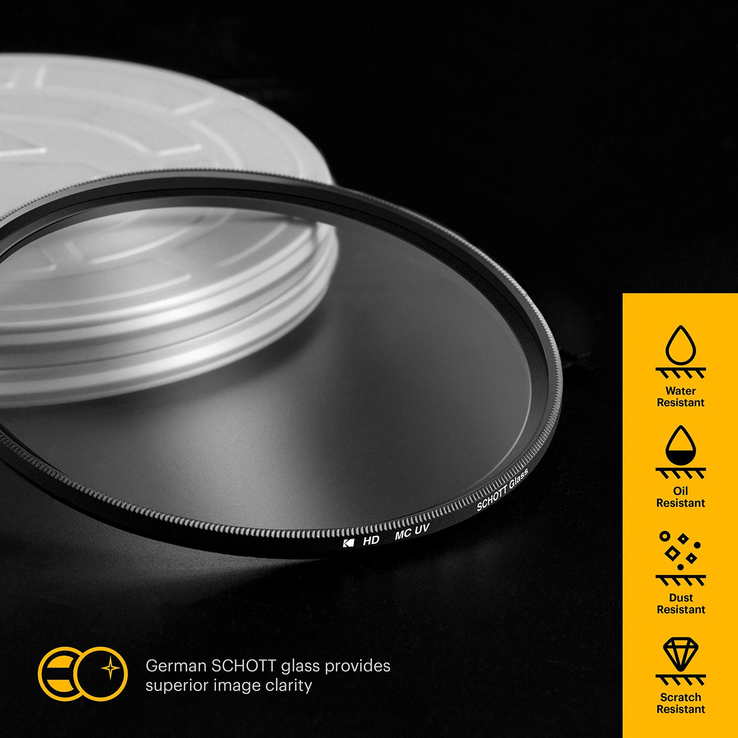 KODAK 37mm UV Filter | German Schott Glass Premium Ultraviolet Filter, Slim 18-Layer Polished Coating | Absorbs Atmospheric Haze Protects Lens