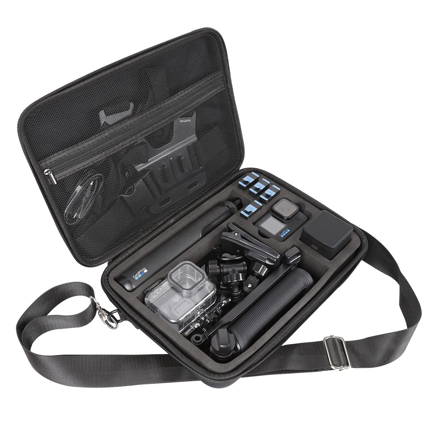 Pellking Large Carrying Surface-Waterproof Case for GoPro 13,12,11,10 Camera,Hard Shell Bag with EVA Liner Compatible for GoPro hero 13,with Fully