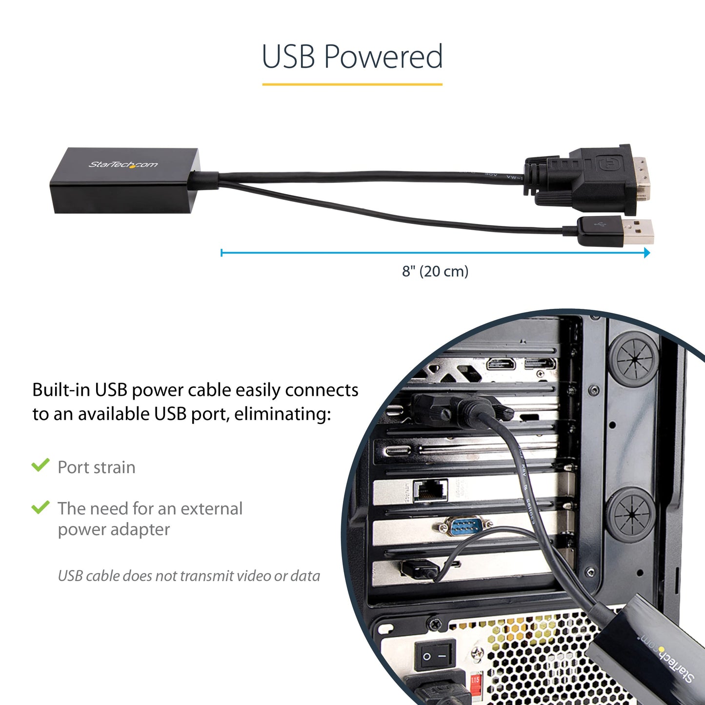 StarTech.com DVI to DisplayPort Adapter with USB Power - DVI-D to DP Video Adapter - DVI to DisplayPort Converter - 1920