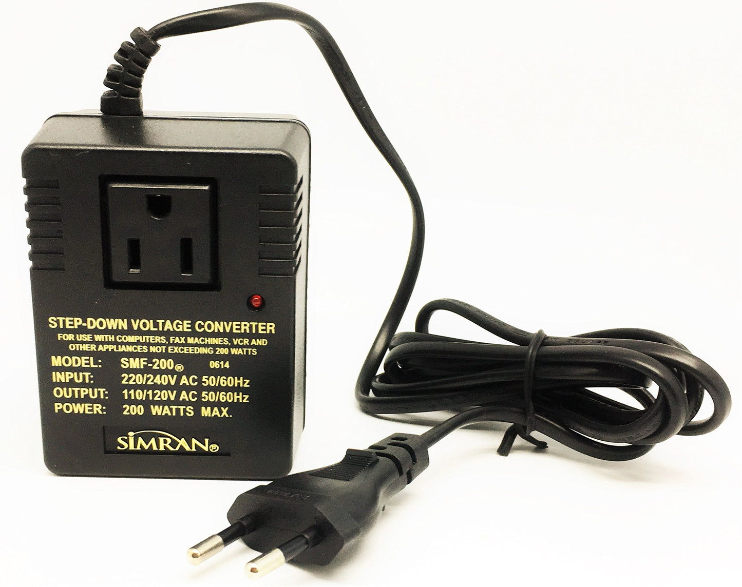 Simran SMF-200 Deluxe 200 Watts Step Down Voltage Converter for International Travel to AC 220V/240V Countries, Ideal for Laptops, Cameras, iPhones…