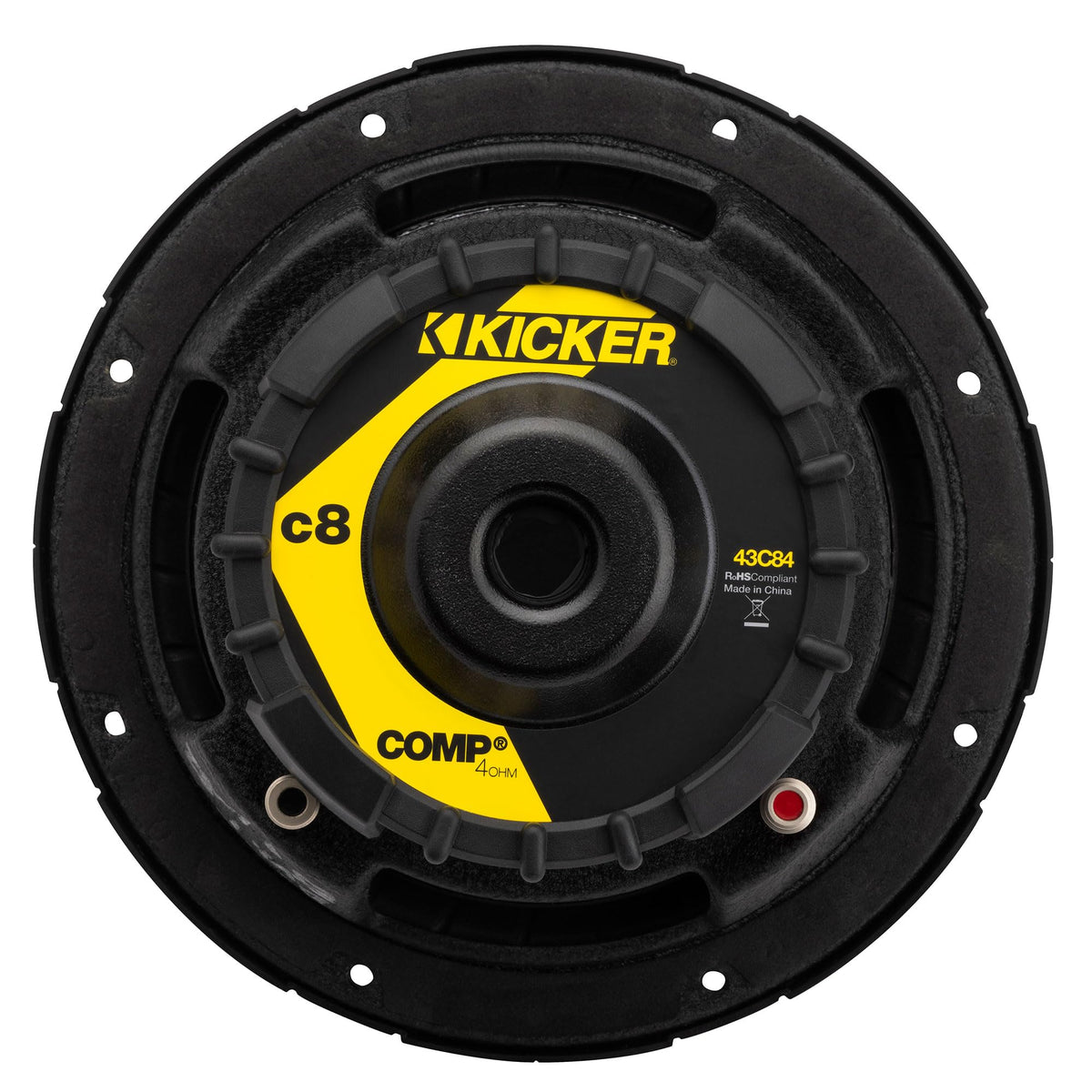 KICKER 43C84 Comp 8" Subwoofer, Single Voice Coil, 4-Ohm
