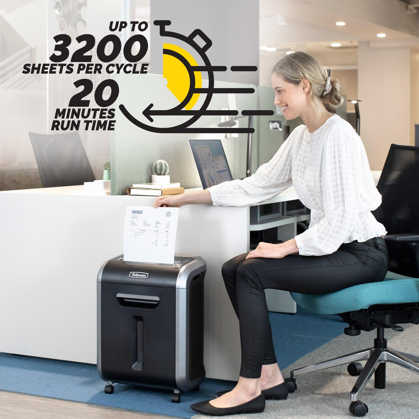Fellowes Powershred 79Ci 16-Sheet 100% Jam-Proof Heavy Duty Crosscut Paper Shredder Machine for Office and Home, Black/Dark Silver 3227919