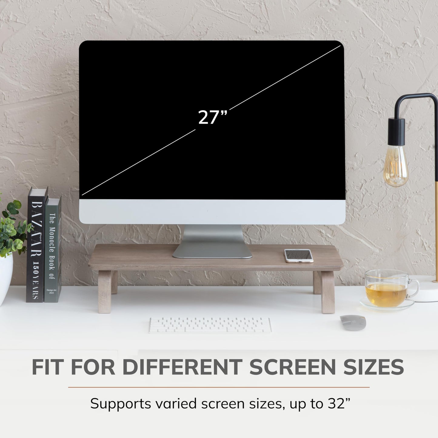 Anji Mountain Monitor Stand - Desktop Organizer & Laptop Riser, Ergonomic Monitor Riser, Space-Saving Monitor Stand for Desk, Durable Construction