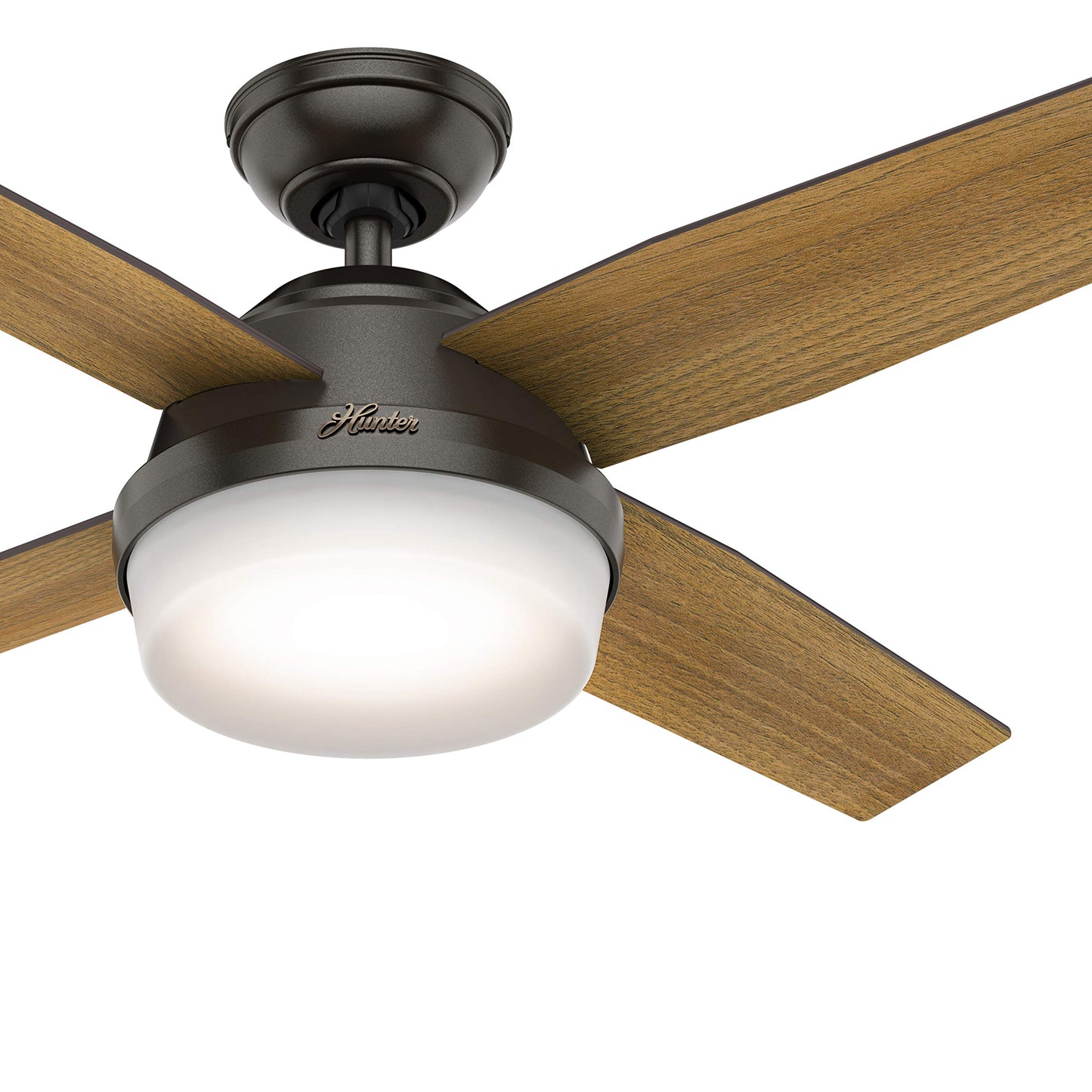 Hunter Fan 44 inch Contemporary Noble Bronze Indoor Ceiling Fan with LED Light Kit and Remote Control (Renewed)