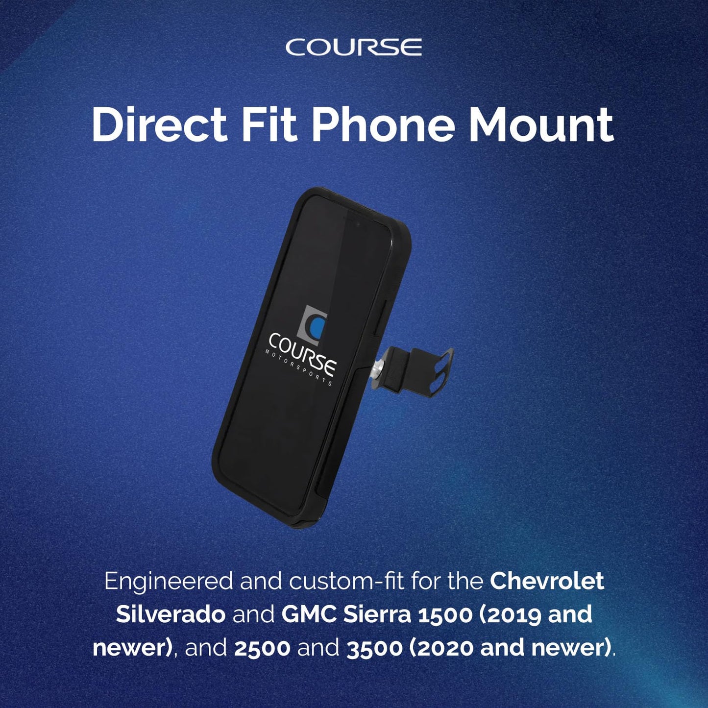 Course Motorsports Direct Fit Phone Mount | MagSafe Compatible and Wireless Charging | Compatible with Chevrolet Silverado/GMC Sierra 1500 (2019+)