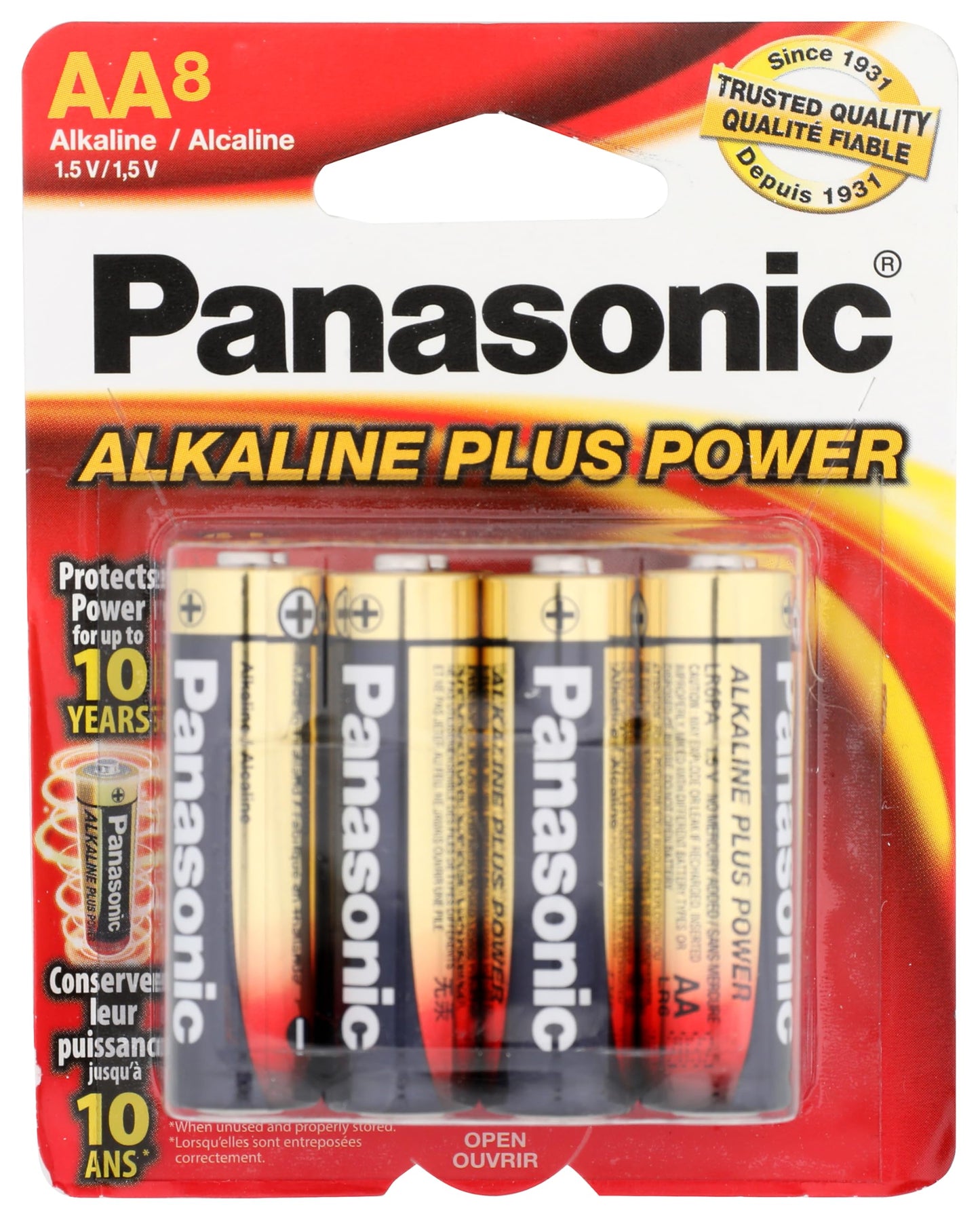 Panasonic 354370 AA Alkaline Plus Power Batteries - Pack of 8