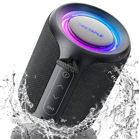Bluetooth Speaker Wireless,IP67 Waterproof & Dustproof Portable Speaker with Lights,15W Loud Stereo Sound, 2500mAh Battery All Day Playtime, TWS