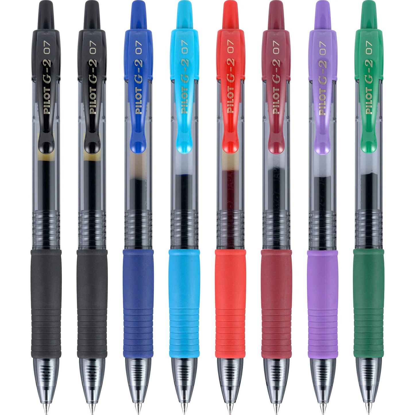 Pilot G2 Premium Refillable and Retractable Gel Ink Pens Fine Point (0.7mm), Retractable Pens, 7 Colors, 8 Count