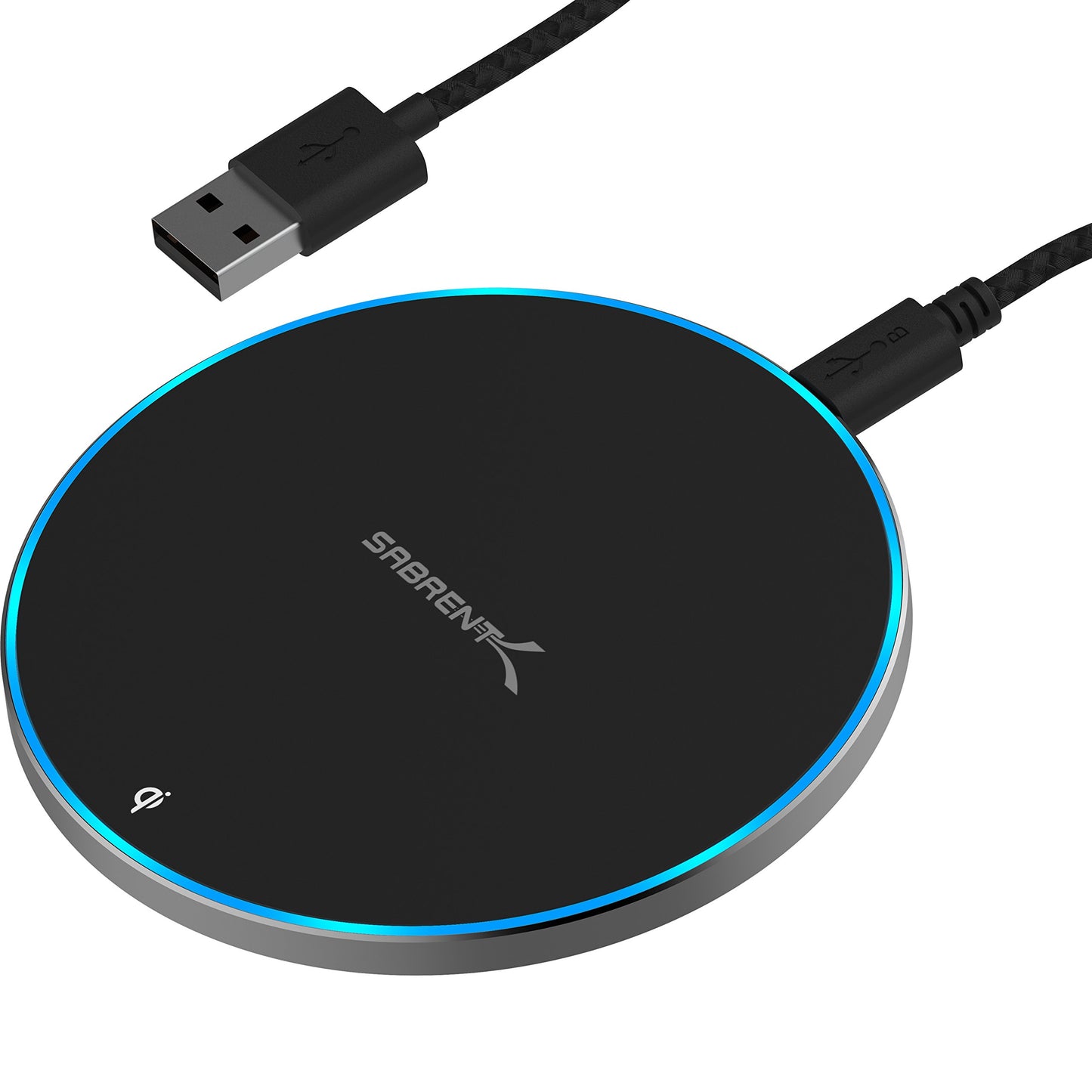 Sabrent 10W qi Wireless Fast Charger Charging Pad, Universally Compatible with All qi Enabled Phones [AC Adapter Not Included] Space Gray