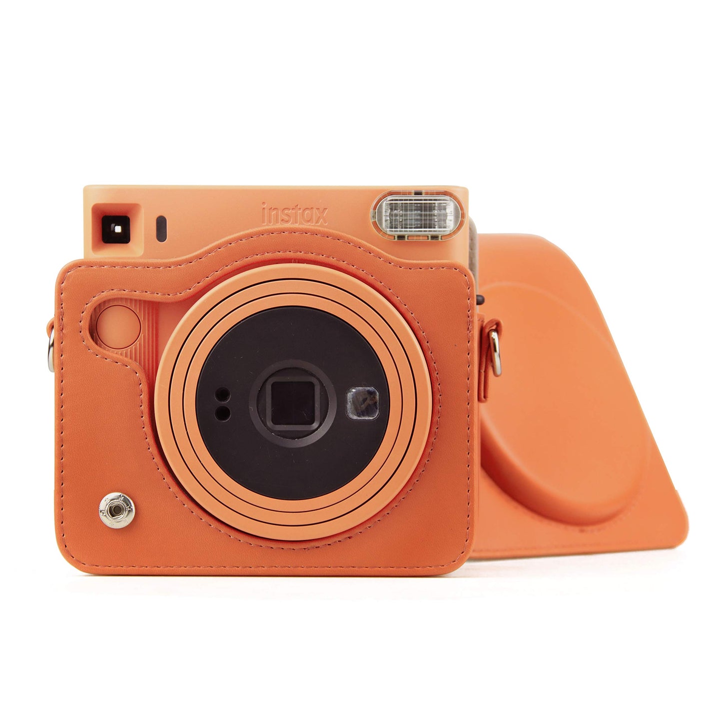 Epicgadget Case for Fujifilm Instax Square SQ1 Camera, PU Leather Compact Case Bag with Adjustable Shoulder Strap for Fuji Film instax SQ1 (Terracotta