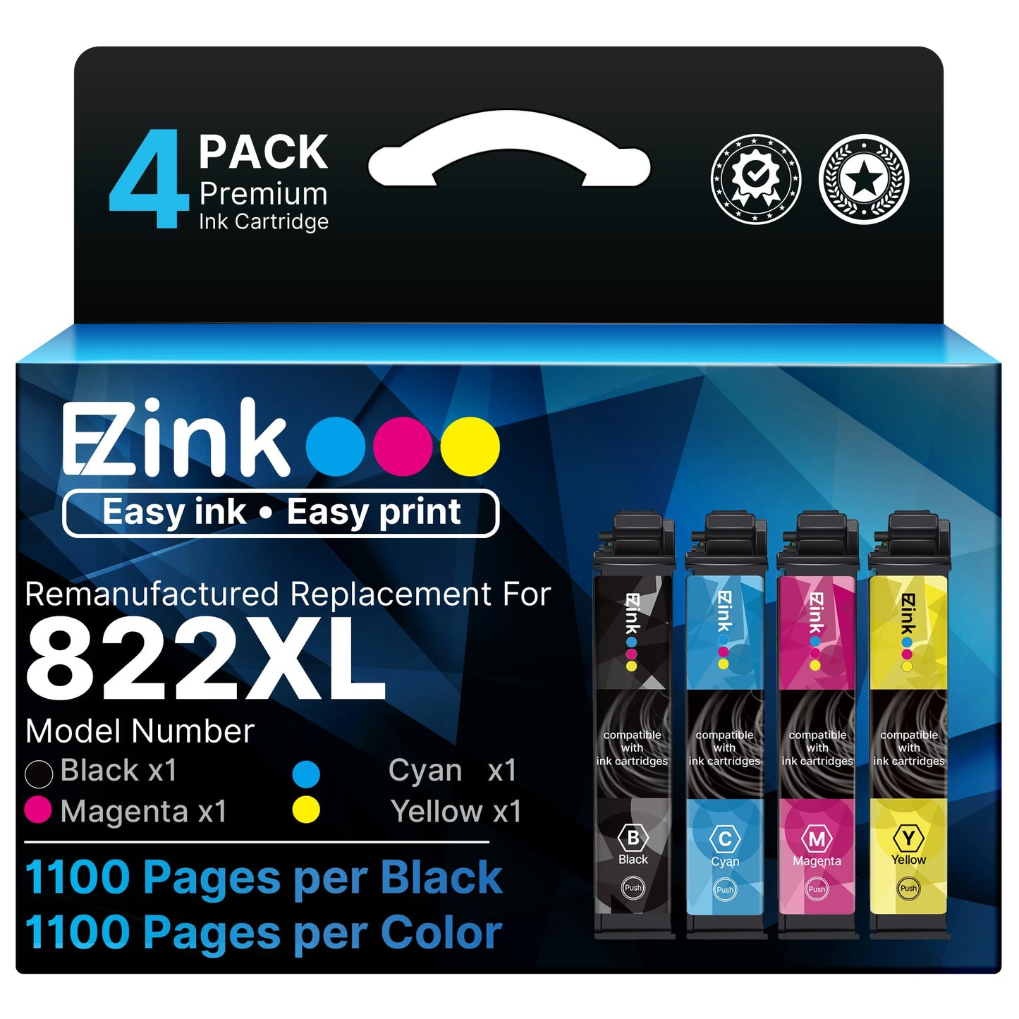 E-Z Ink Remanufactured Replacement for Epson 822XL Ink Cartridge for 822 XL