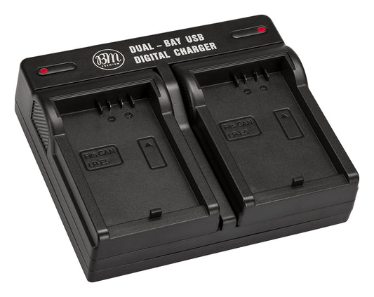 BM Premium LP-E5 Dual Bay Battery Charger for Canon EOS Rebel XS, Rebel T1i, Rebel XSi, 1000D, 500D, 450D, Kiss X3, Kiss X2, Kiss F Digital SLR Camera