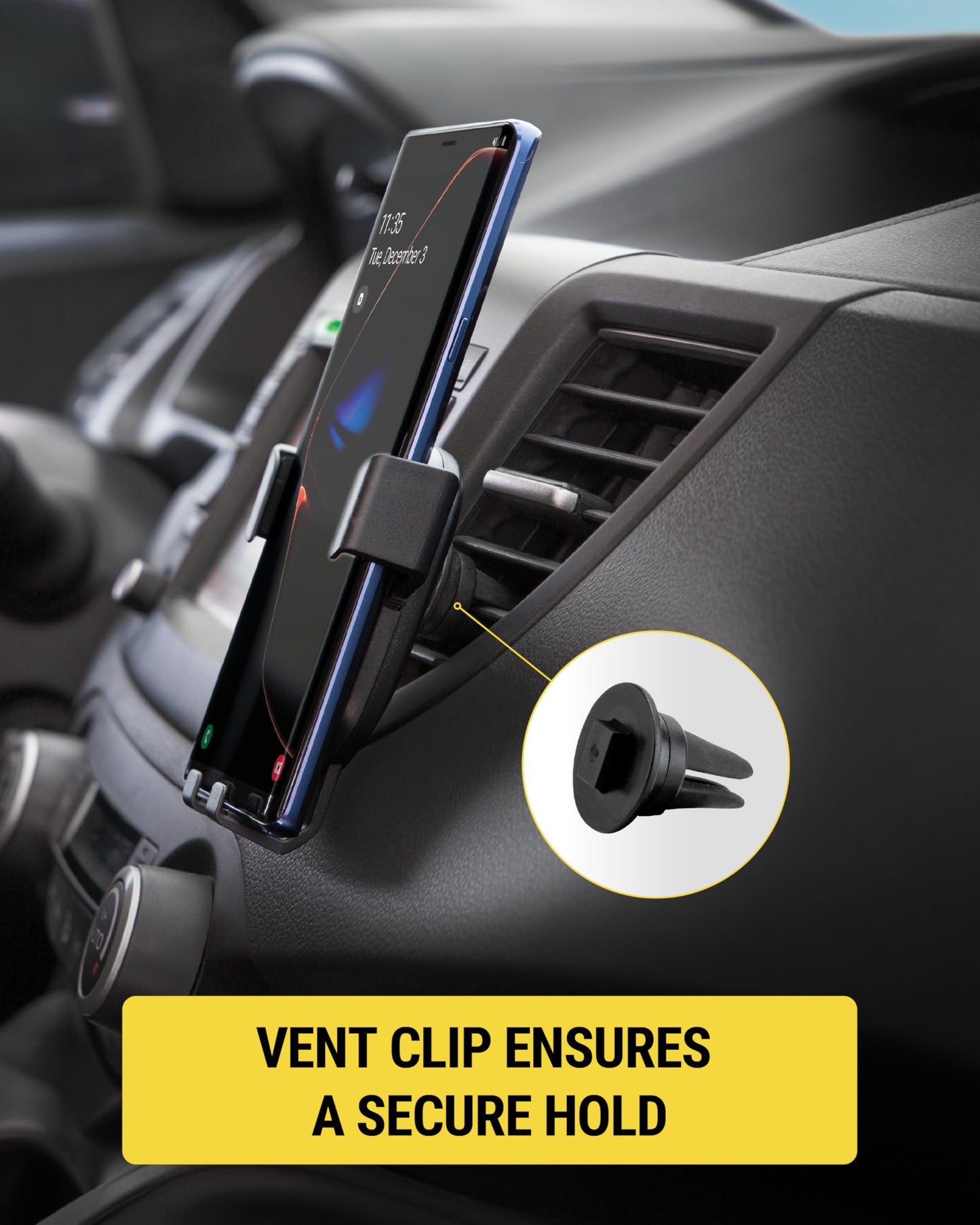 Scosche GHVWD 3-in-1 Universal Suction Cup Phone Mount for Car and Truck Dashboard/Windshield/Vent Mount, 360° Adjustable Phone Stand, Cell Phone