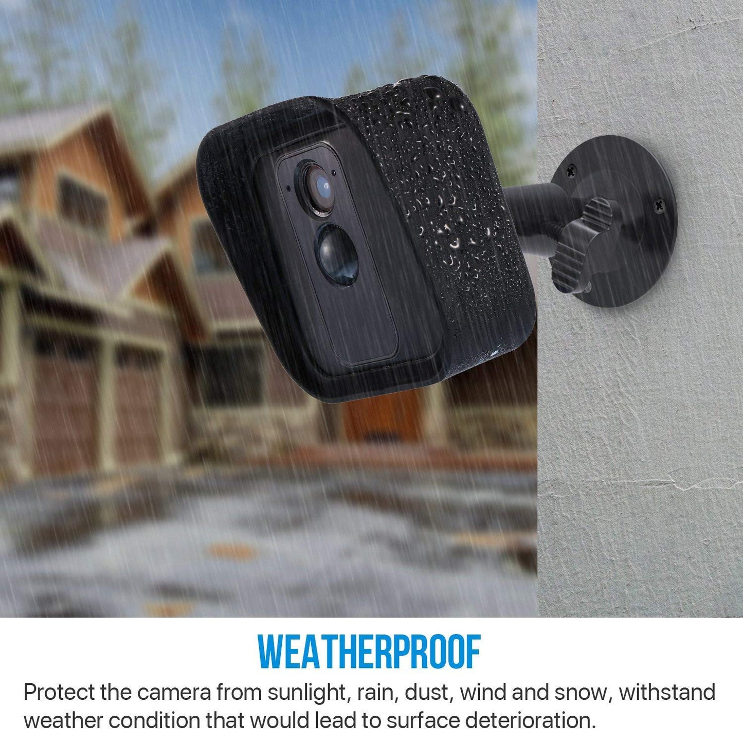 Frienda Black 360 Degree Adjustable Wall Mount Bracket and Silicone Protective Skin for Blink Xt Indoor Outdoor Security Camera(3,Black)