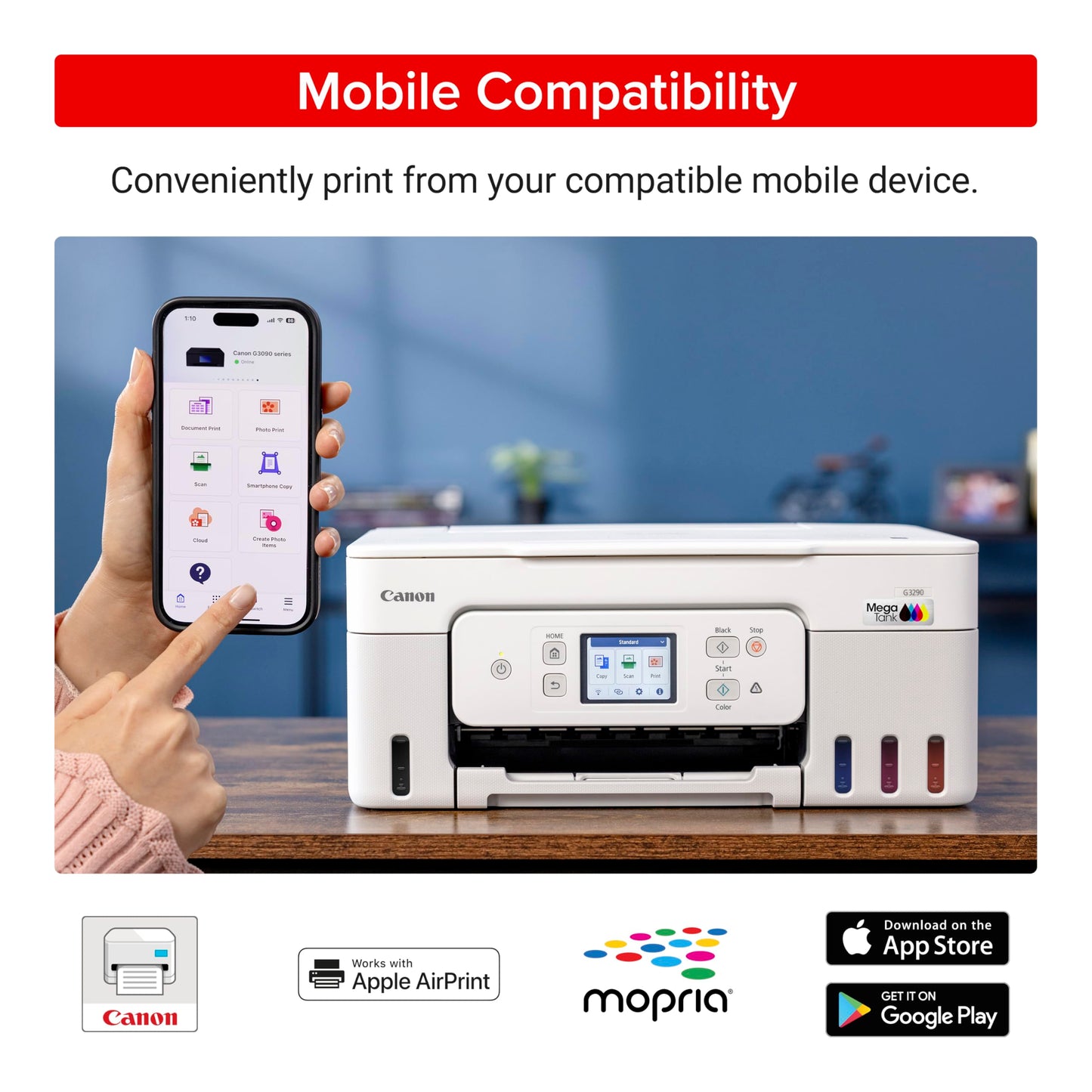 Canon Megatank G3290 All-in-One Wireless Supertank [Megatank] Printer | Print, Copy, Scan | Mobile Printing |2.7" LCD Color Touchscreen | Auto Duplex