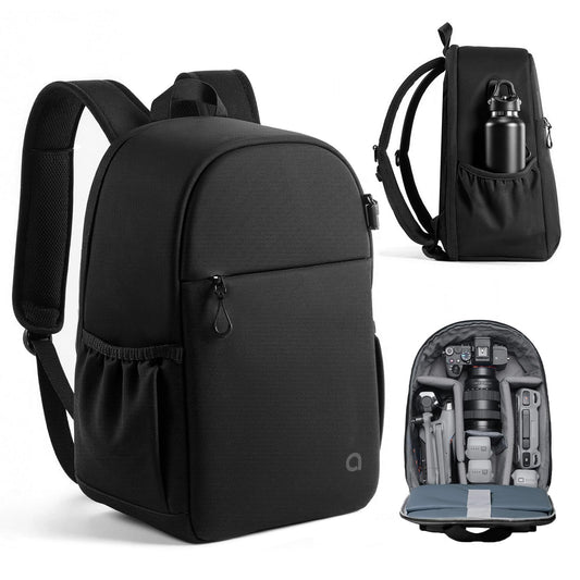 llano Compact Camera Backpack for DSLR/SLR/Mirrorless,Photography Bag with Laptop Slot (for 14" MacBook) & Tripod Holder, Ideal for Travel & Outdoor