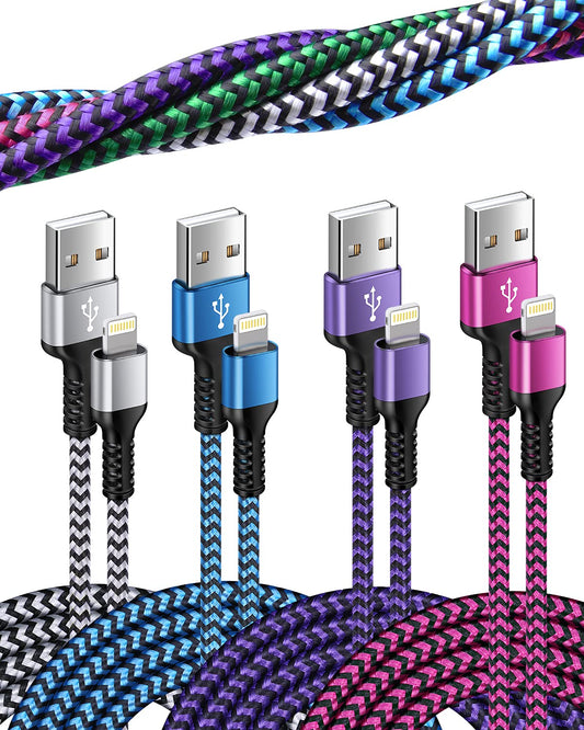 [3ft/4-Pack]iPhone Charger, Nylon Braided USB A to Lightning Cable, Apple Fast Charging Cords Compatible with iPhone 14/14 Pro Max/13/13 Pro/13…