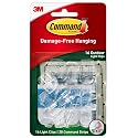 Command Outdoor Light Clips, 16 clips, 20 strips, Water-Resistant Adhesive (17017CLR-AWES), Clear (17017CLR-AW-E)