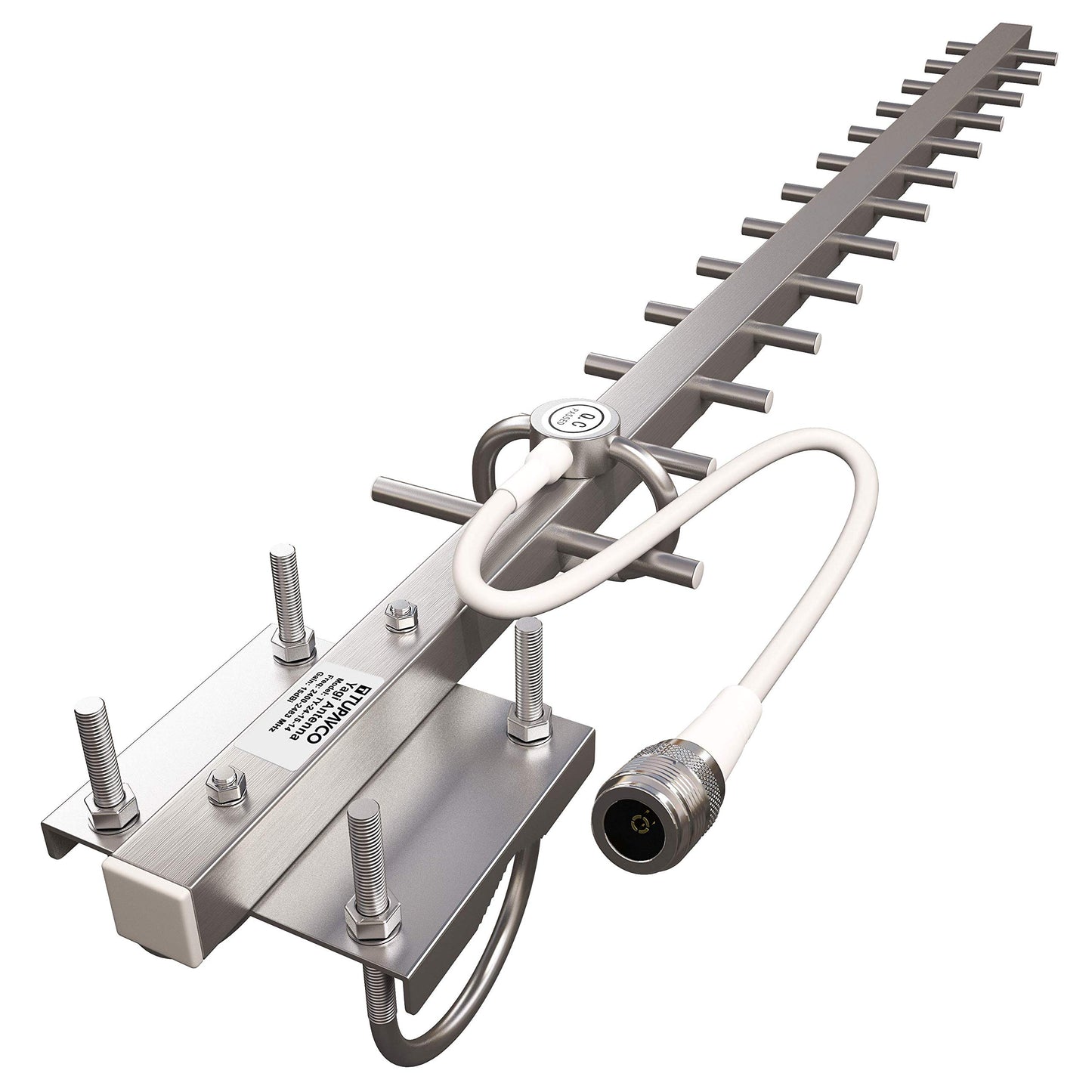 Yagi WiFi Antenna 2.4GHz (15dBi) Outdoor Directional Signal (H:30° V:25°) Long Distance Range (High-Gain Weatherproof) Wireless Network (Pole Mount)