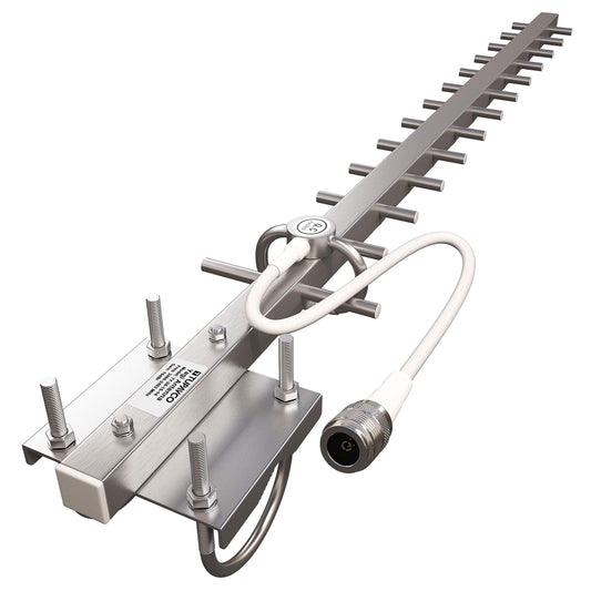 Yagi WiFi Antenna 2.4GHz (15dBi) Outdoor Directional Signal (H:30° V:25°) Long Distance Range (High-Gain Weatherproof) Wireless Network (Pole Mount)