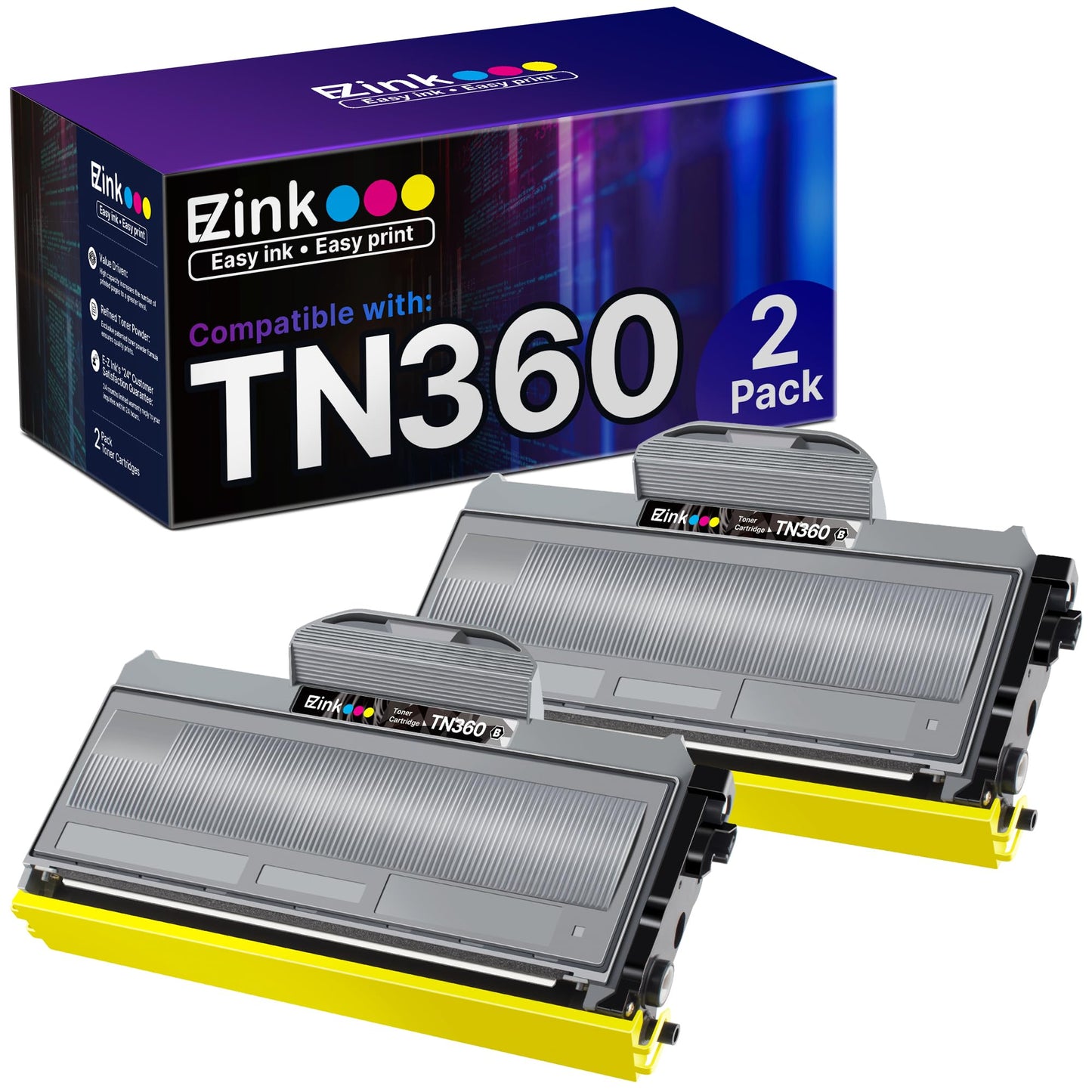 E-Z Ink Compatible Toner Cartridge Replacement for Brother TN330 TN360 TN-330 TN-360 High Yield Compatible with DCP-7040 DCP-7030 MFC-7840W HL-2140