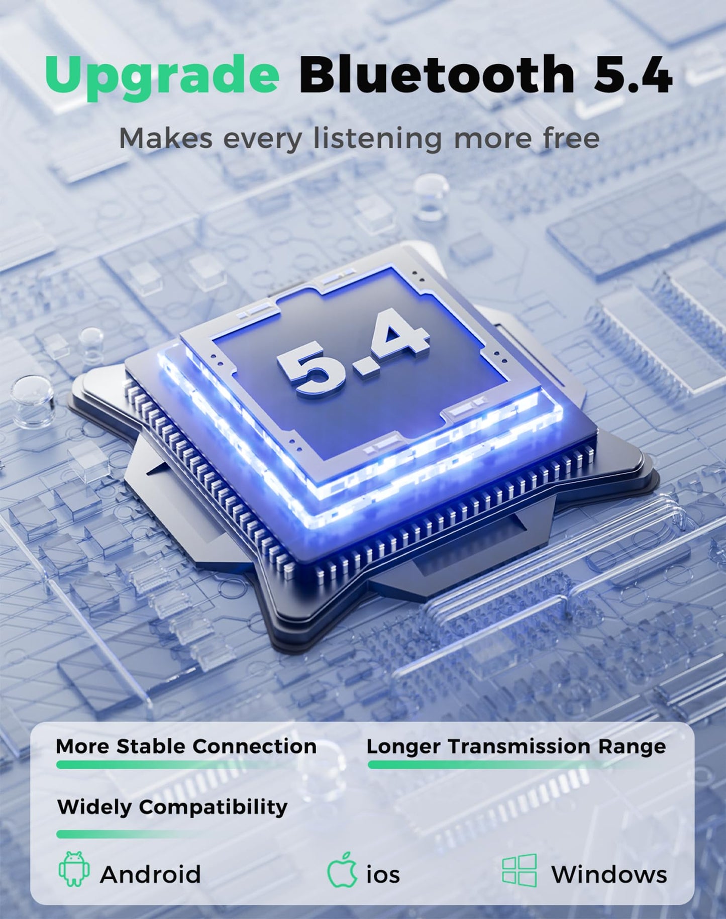 Bluetooth Headset, Wireless Bluetooth Earpiece with USB Dongle and Charging Case 100 Hours Talking Time Built-in Microphone for iOS Android Cell