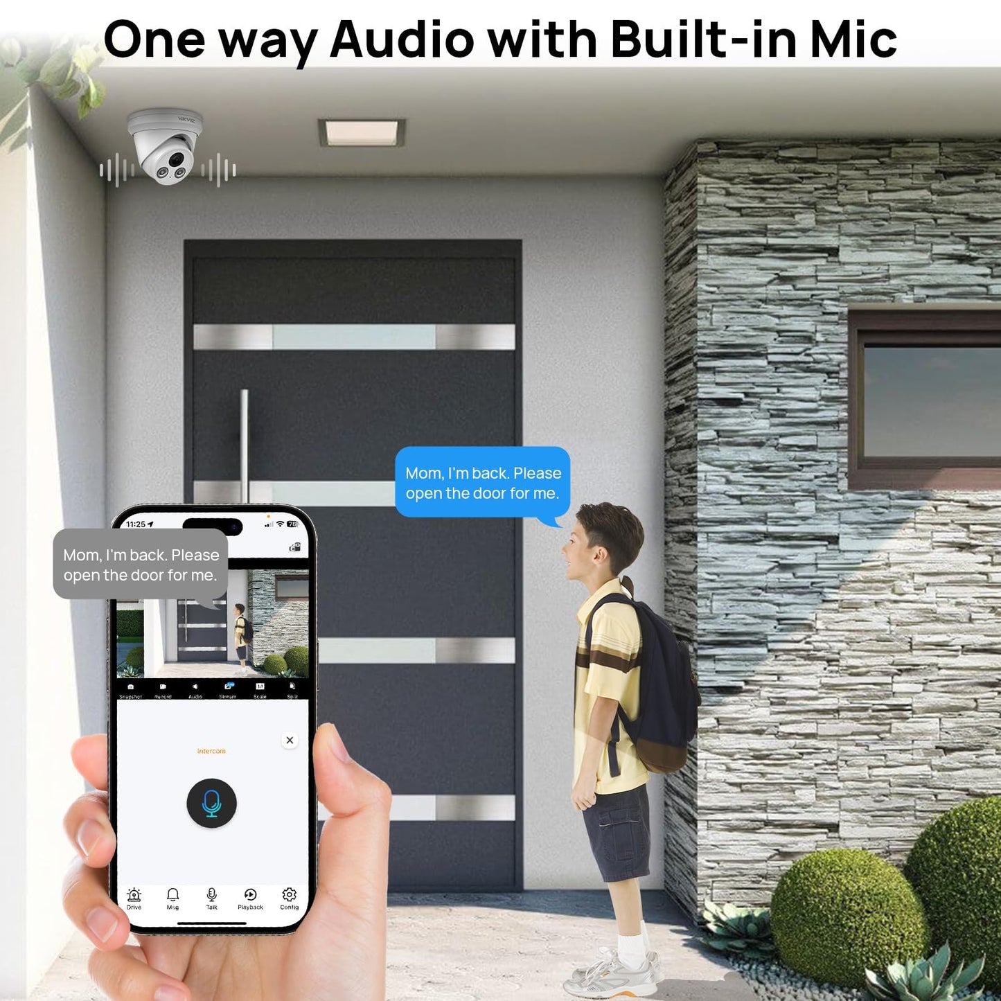 5MP PoE IP Camera,Turret Security Camera with F1.0 Lens Super Aperture, Full Color Night Vision, Human/Vehicle Detection,Built in Mic,2.8mm Lens