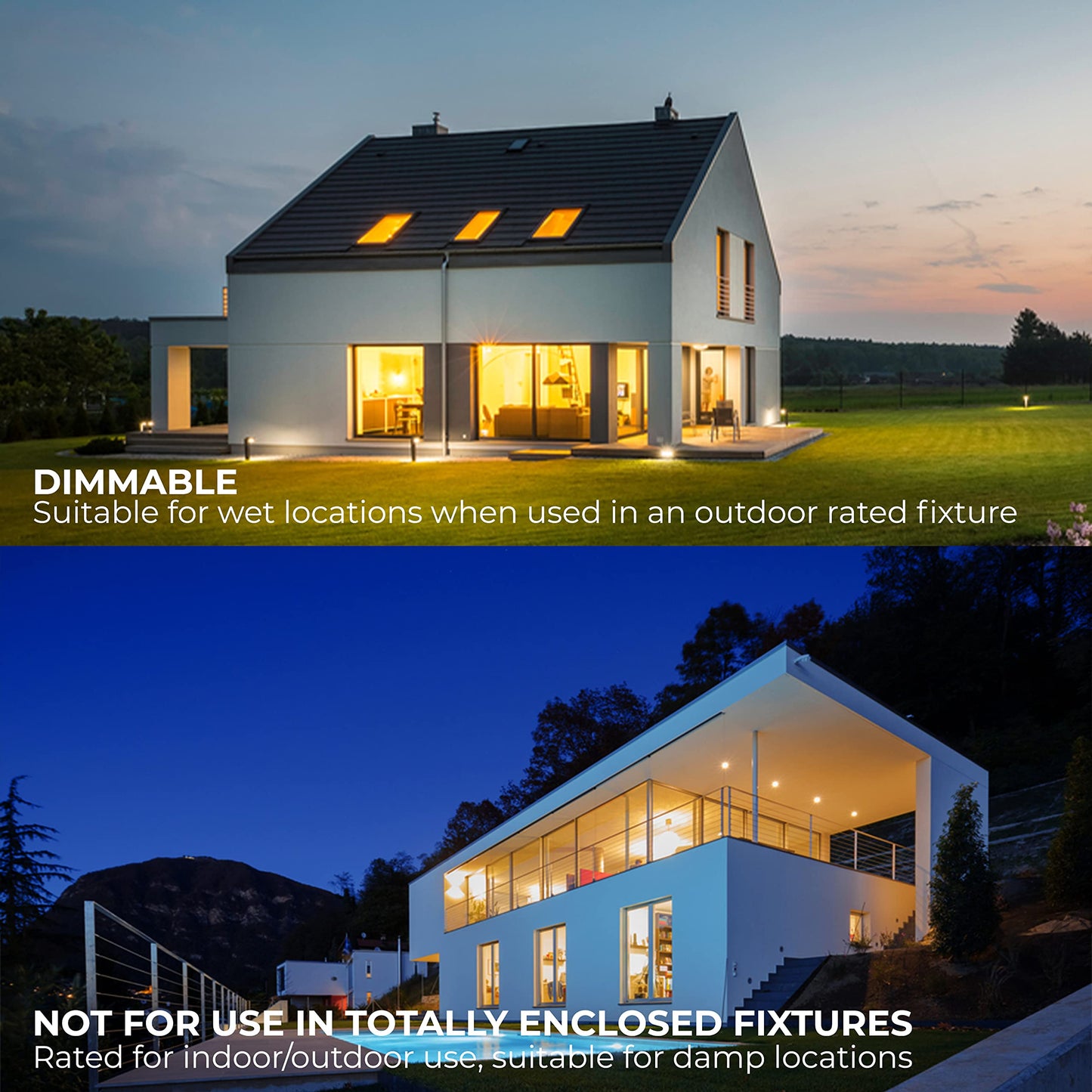 OHLECTRIC CRI 82 Mini Spiral Compact Fluorescent Light Bulbs with GU24 Base - 120V Two Pin Fluorescent Bulbs with 23 W - 2700 Kelvin, Warm White