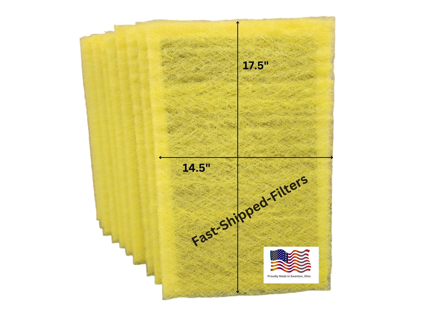 Fast-Shipped-Filters 10 Pack 20x20 Replacement Filter Pads Compatible with AirRaanger Air Cleaner 20x20 Refill Yellow