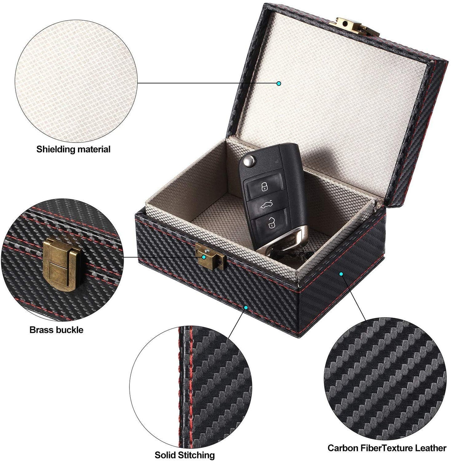 AtfArt Faraday Box for Car Keys Signal Blocker Box, Carbon Fiber, Small (11.5*9.5*6.5cm)