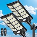 JOYEYE Solar Street Light 8000W, Solar Street Light Outdoor High Lumens, Solar Parking Lot Lights 6500K, Solar Lights Outdoor Motion Sensor Dusk