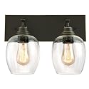 Westinghouse Lighting 6333300 Eldon Two-Light Indoor Wall Fixture, Oil Rubbed Bronze Finish with Highlights and Clear Seeded Glass