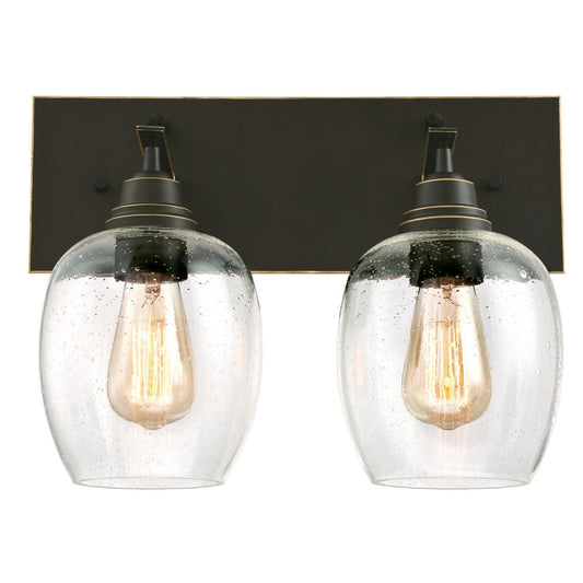 Westinghouse Lighting 6333300 Eldon Two-Light Indoor Wall Fixture, Oil Rubbed Bronze Finish with Highlights and Clear Seeded Glass