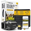 Vosker V300 Ultimate Farmers Pack Outdoor Security Camera with External Solar Panel for Farms Pastures and Greenhouses 4G LTE Black Single Unit