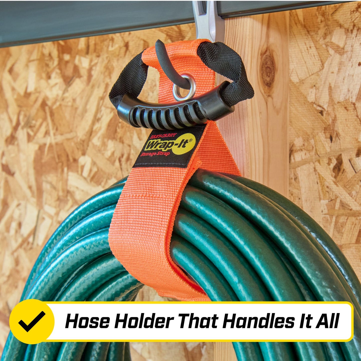 Easy-Carry Wrap-It Storage Straps - 22” (2-Pack) Blaze Orange with Grommet - Extension Cord Storage Holders and Carrying Straps for Garden Hose