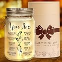 Kenon Mason Jar Night Light Gift for Friend, Birthday Day Gifts for Women, Home Decoration Lights, Personalized Night Light Birthday Mothers Day