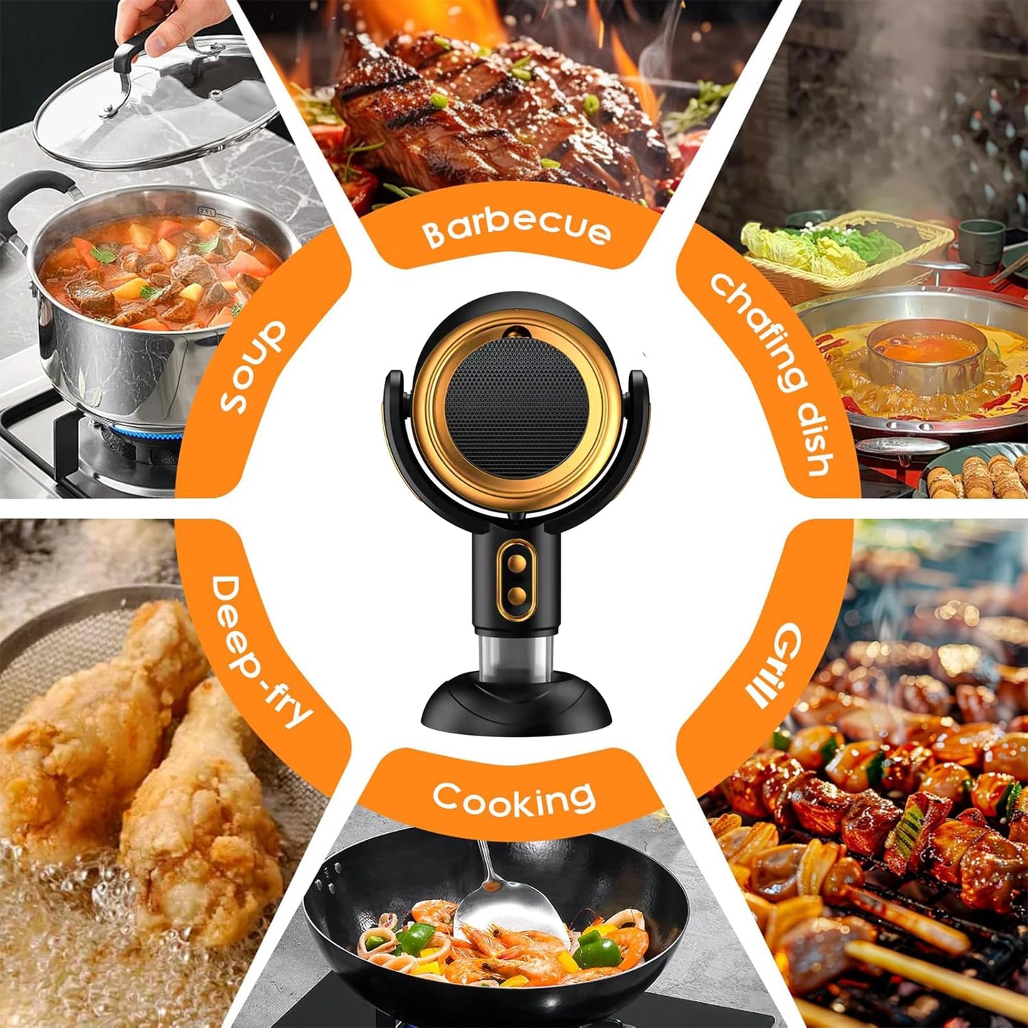 Smoke fan for Smoking Indoors &Adjustable Angle Smoke Trap, Portable Adjustable Angle Tabletop for Indoor BBQ, Hot Pot & Kitchen