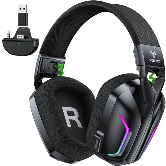 WESEARY Wireless Gaming Headset for Xbox Series X|S, 2.4GHz Ultra-Low Latency Headset with Noise Cancelling Mic for PC, PS5, PS4, Switch, Mac, 3D